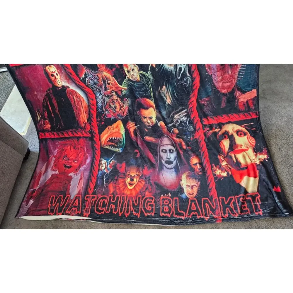 My Horror Movie Watching Blanket 60x80 Jason Michael Myers Freddy Chucky NWOT